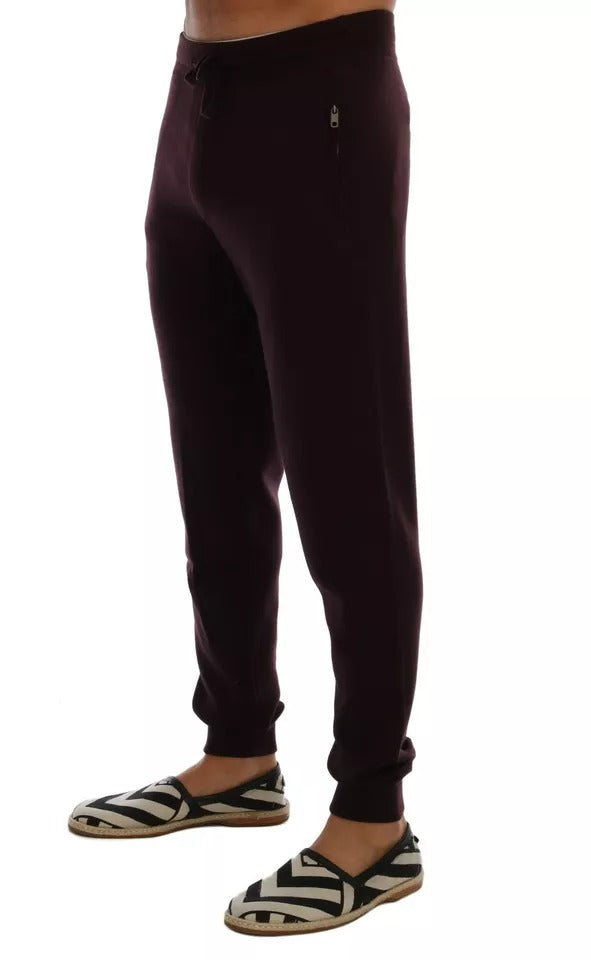 Dolce &amp; Gabbana Purple Cashmere Gym Training Sport Pants