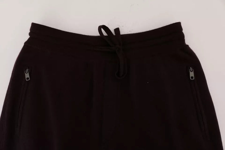 Dolce &amp; Gabbana Purple Cashmere Gym Training Sport Pants
