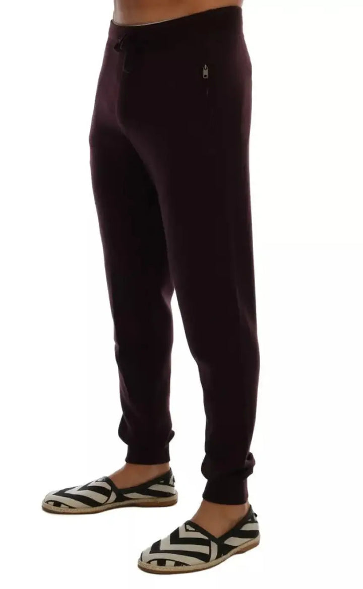 Dolce &amp; Gabbana Purple Cashmere Gym Training Sport Pants