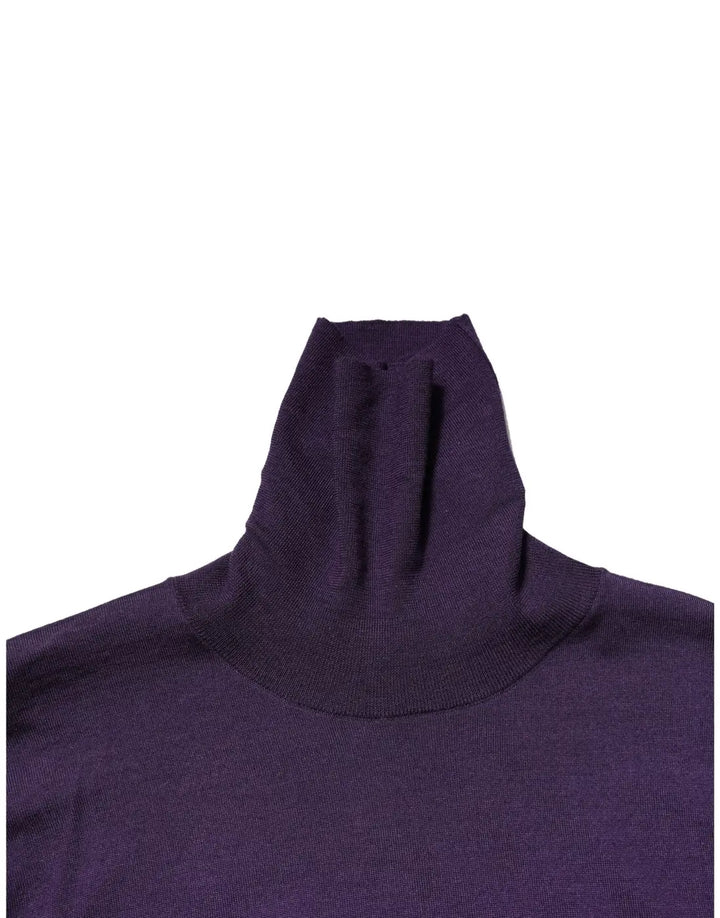 Dolce &amp; Gabbana Purple Cashmere Turtleneck Pullover Sweater