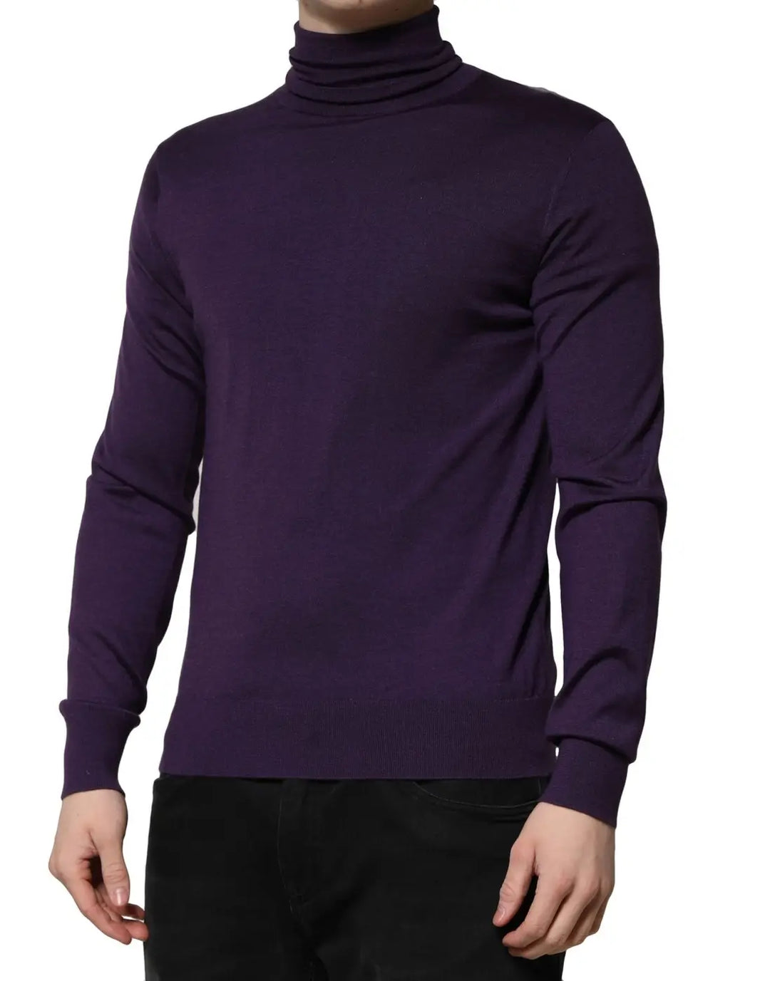 Dolce &amp; Gabbana Purple Cashmere Turtleneck Pullover Sweater