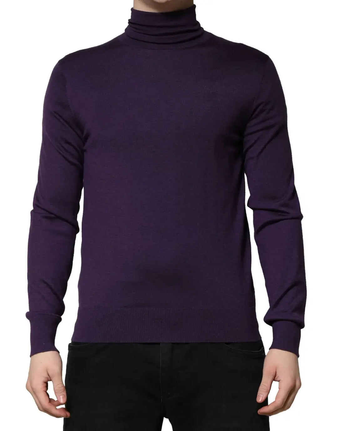 Dolce &amp; Gabbana Purple Cashmere Turtleneck Pullover Sweater