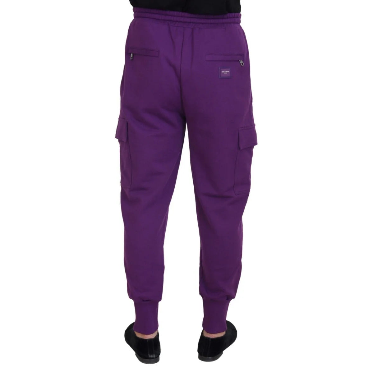 Dolce & Gabbana Purple Cotton Cargo Sweatpants Jogging Pants