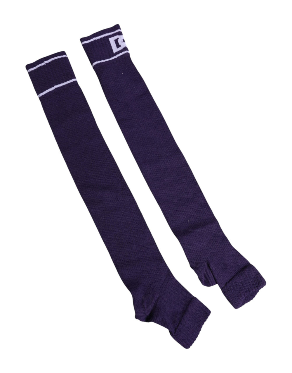 Dolce & Gabbana Purple Cotton Dg Logo Print Open Toe Socks