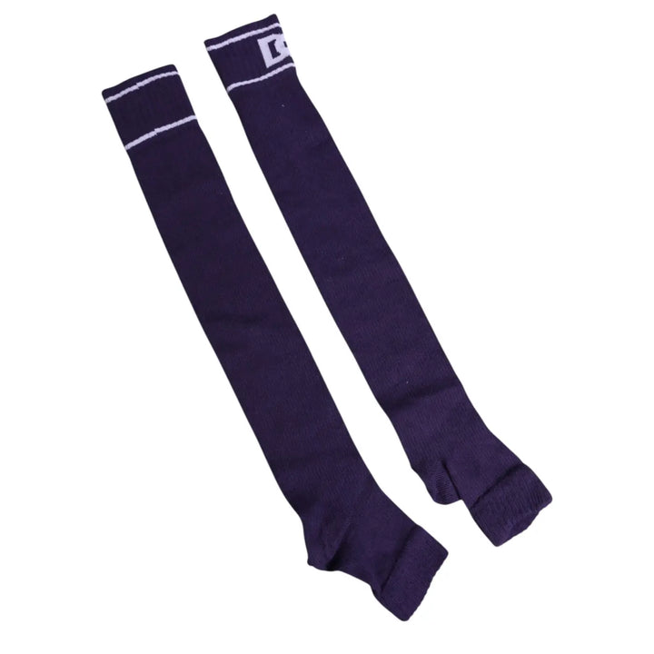 Dolce &amp; Gabbana Purple Cotton DG Logo Print Open Toe Socks
