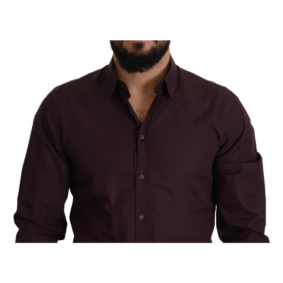 Dolce & Gabbana Purple Cotton GOLD Slim Fit Dress Shirt