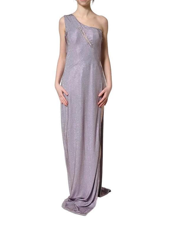 Dolce & Gabbana Purple Crystal OneShoulder EveningGown Dress women’s dress