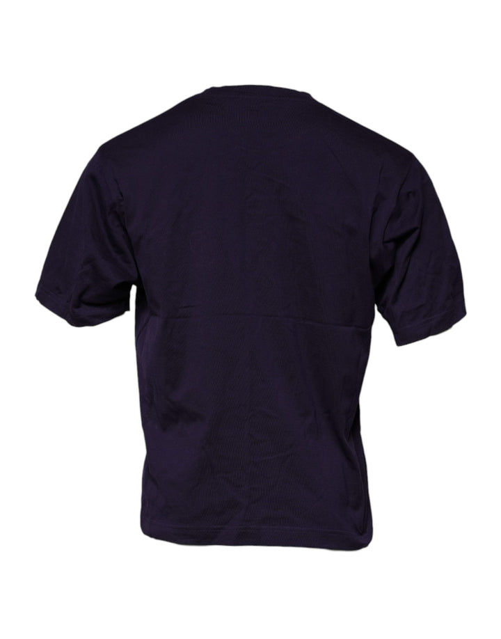 Dolce &amp; Gabbana Purple Dg Logo Cotton Crew Neck T-shirt