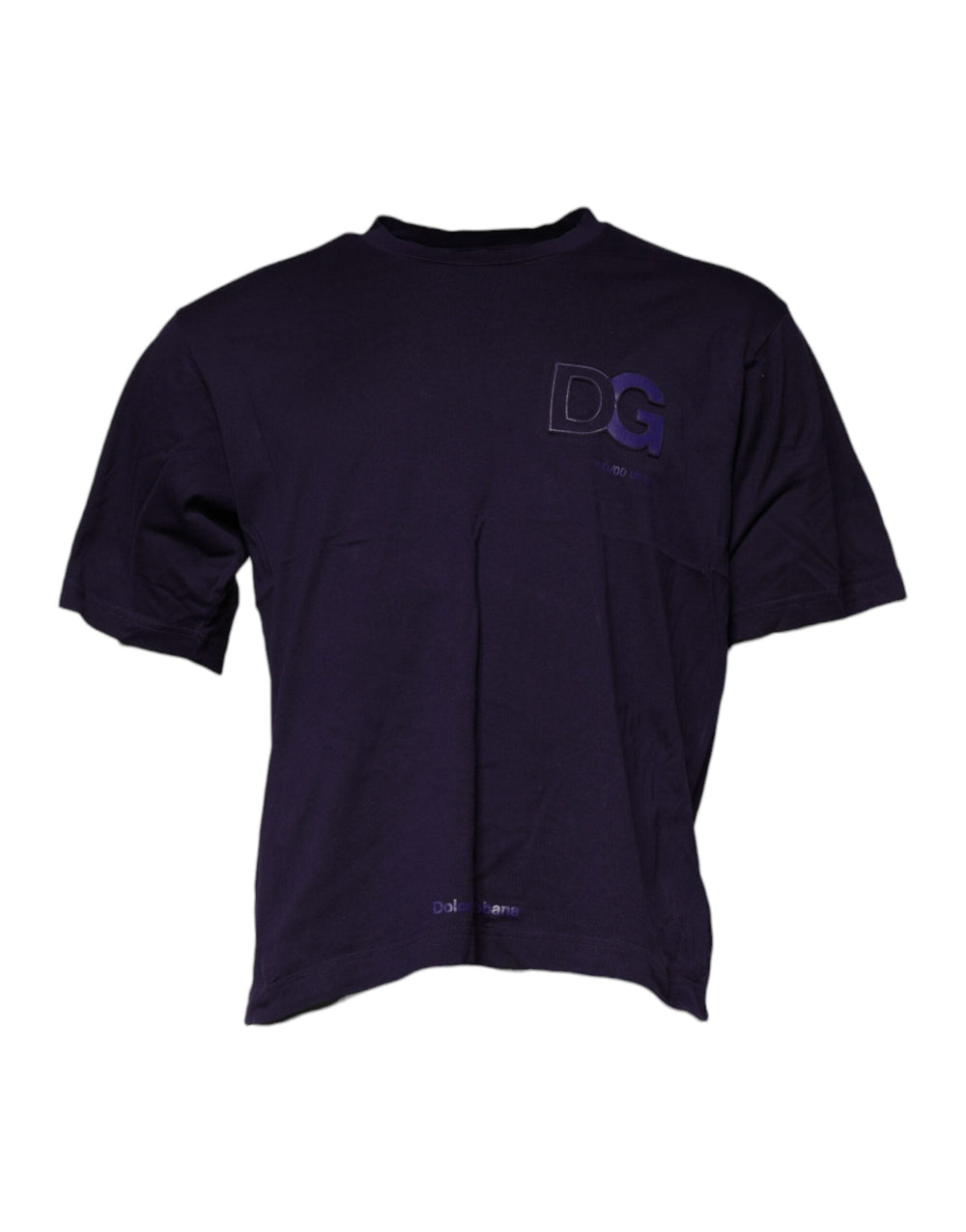 Dolce & Gabbana Purple Dg Logo Cotton Crew Neck T-shirt