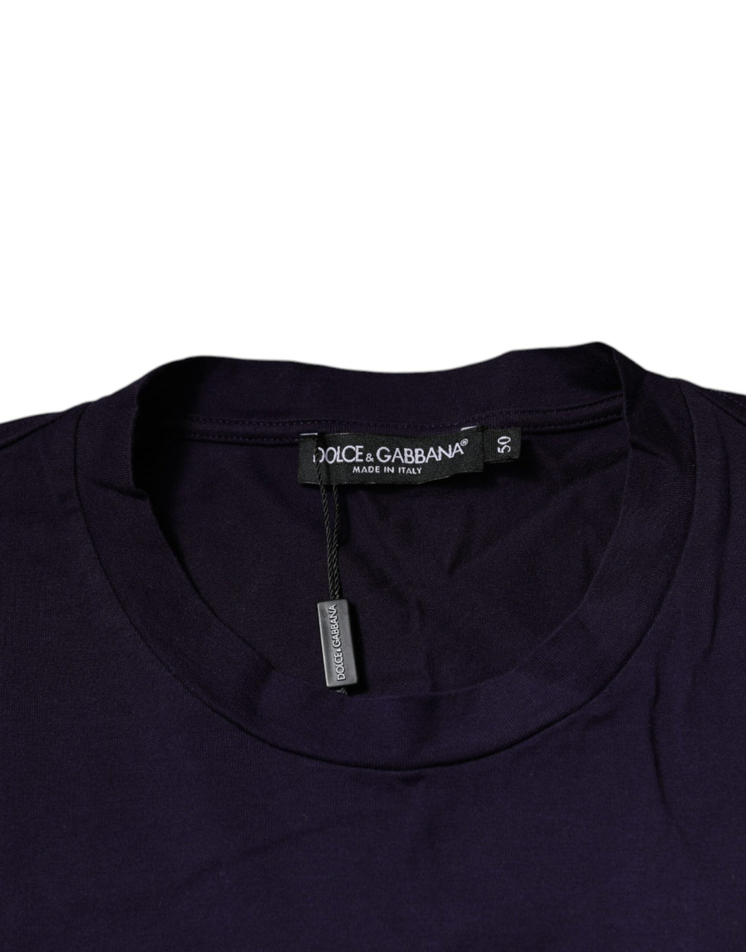Dolce &amp; Gabbana Purple Dg Logo Cotton Crew Neck T-shirt