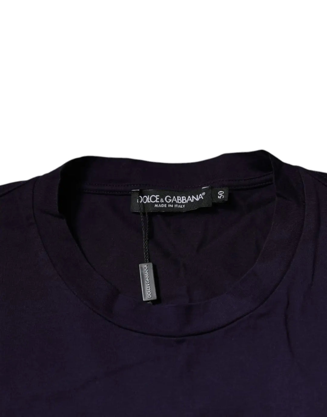 Dolce &amp; Gabbana Purple DG Logo Cotton Crew Neck T-shirt