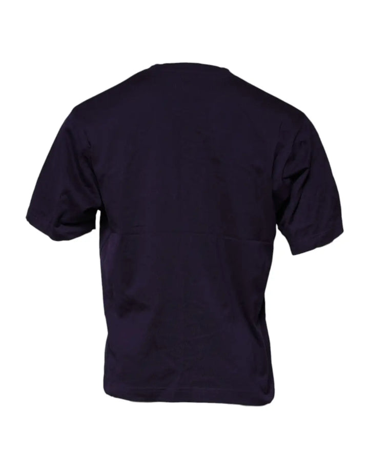 Dolce &amp; Gabbana Purple DG Logo Cotton Crew Neck T-shirt