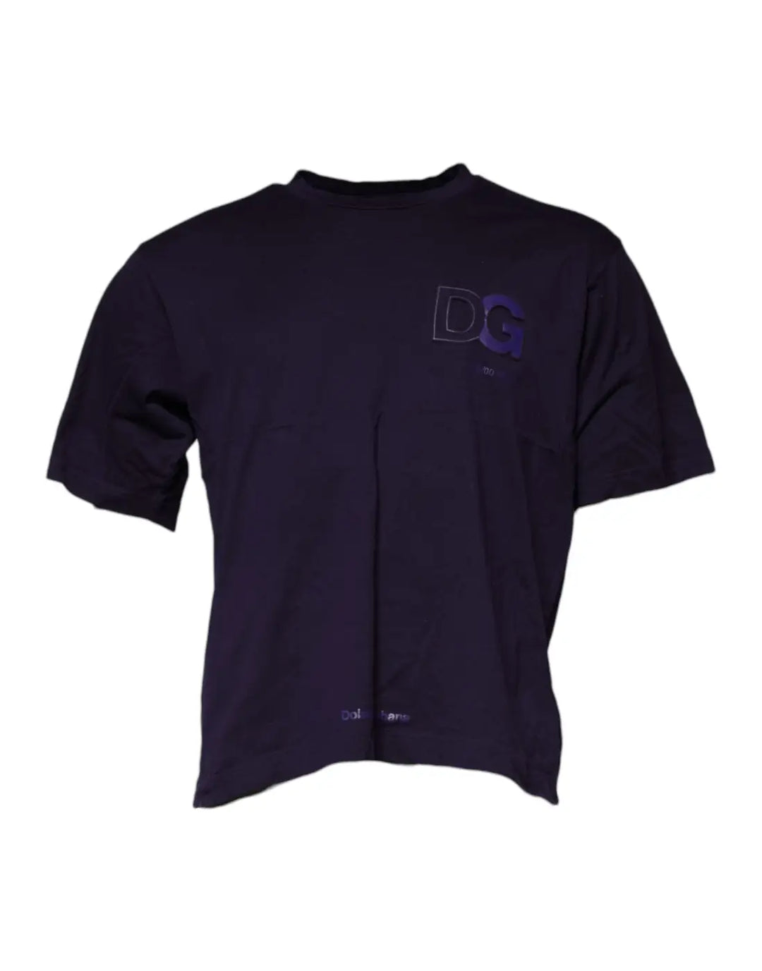 Dolce &amp; Gabbana Purple DG Logo Cotton Crew Neck T-shirt