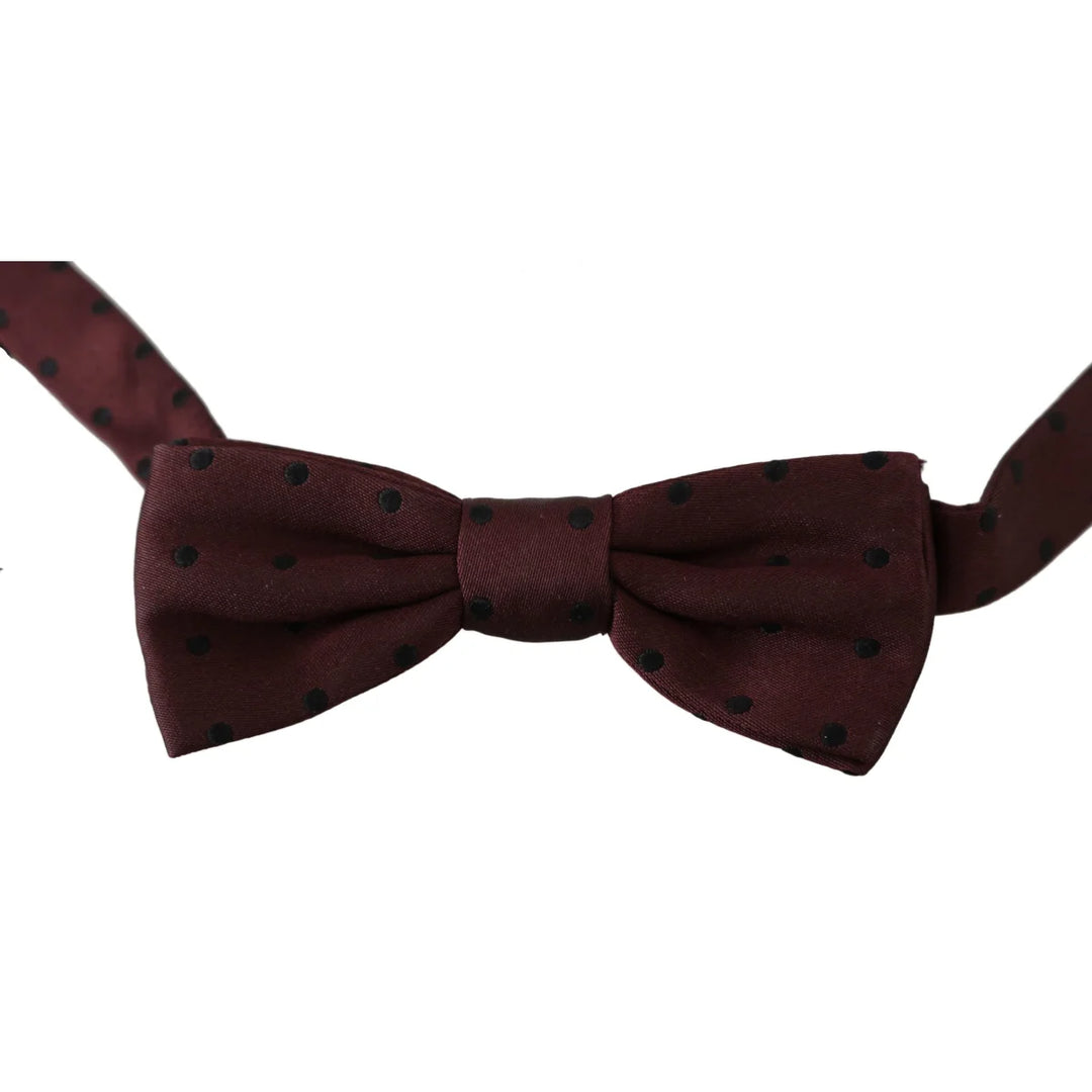 Dolce & Gabbana Purple Dotted Silk Adjustable Neck Papillon Bow Tie