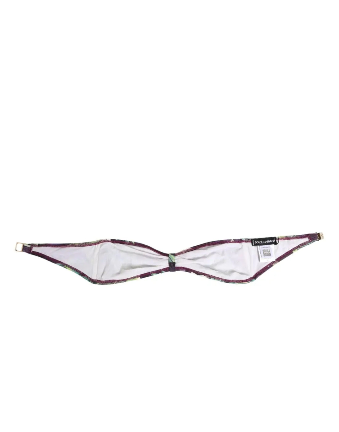 Dolce &amp; Gabbana Purple Green Leaf Print Bandeau Swimwear Underwear
