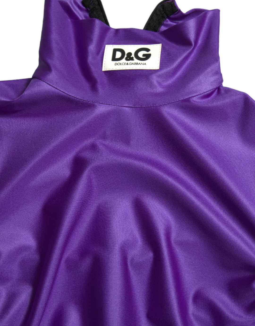 Dolce &amp; Gabbana - Purple Nylon Stretch Slim Long Sleeves Top