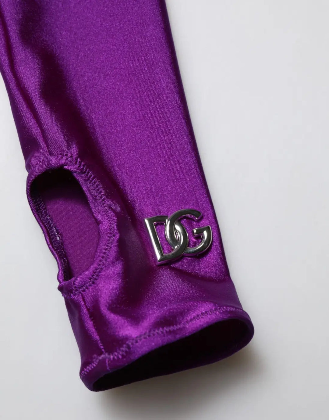 Dolce &amp; Gabbana Purple Nylon Turtleneck Bodycon Jumpsuit Dress