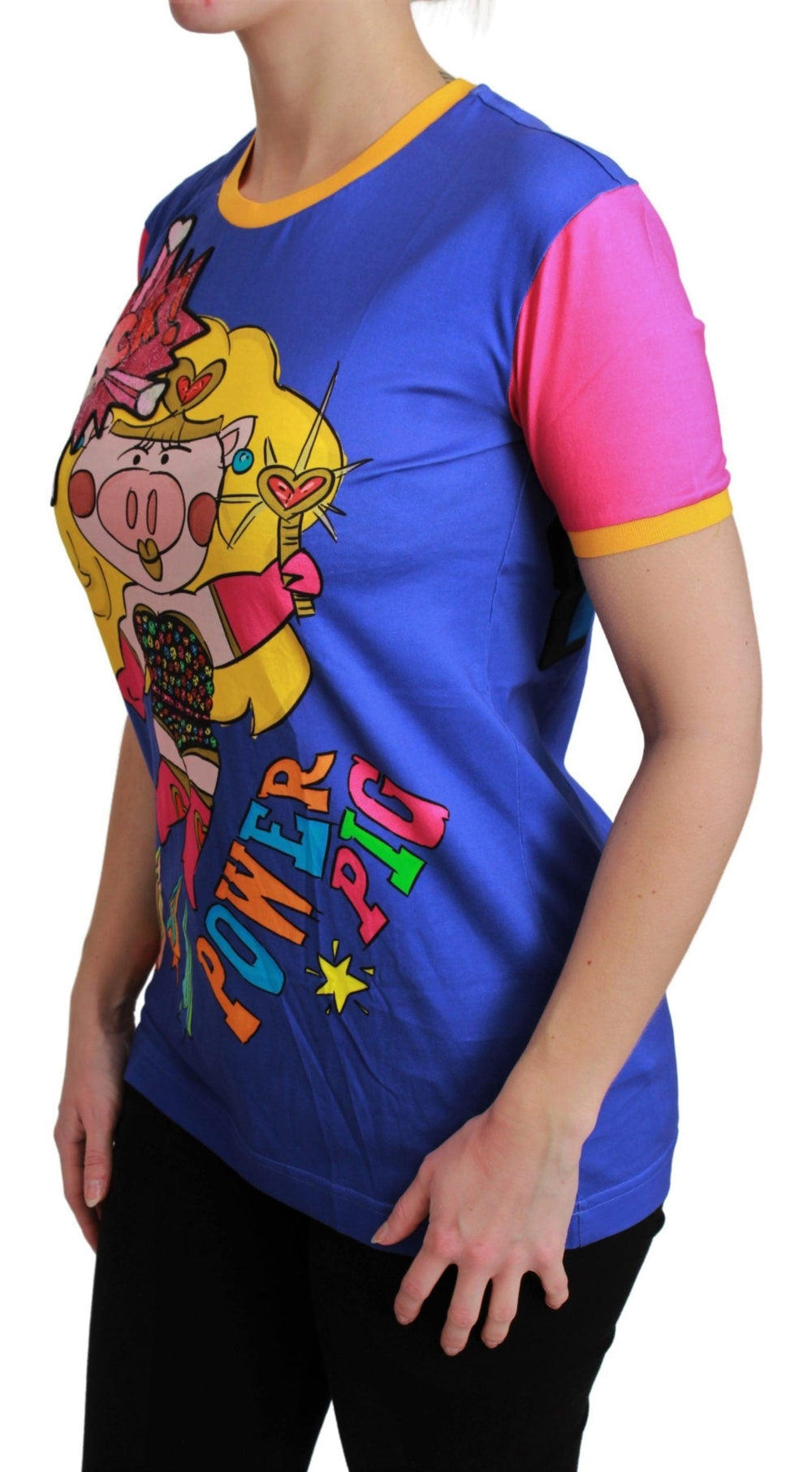 Dolce & Gabbana - Purple PIG SUPERGIRL Top Cotton T-shirt