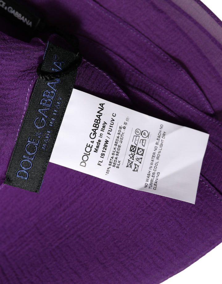 Dolce &amp; Gabbana Purple Silk Neck Wrap Shawl Stole 200cm x 134cm Scarf