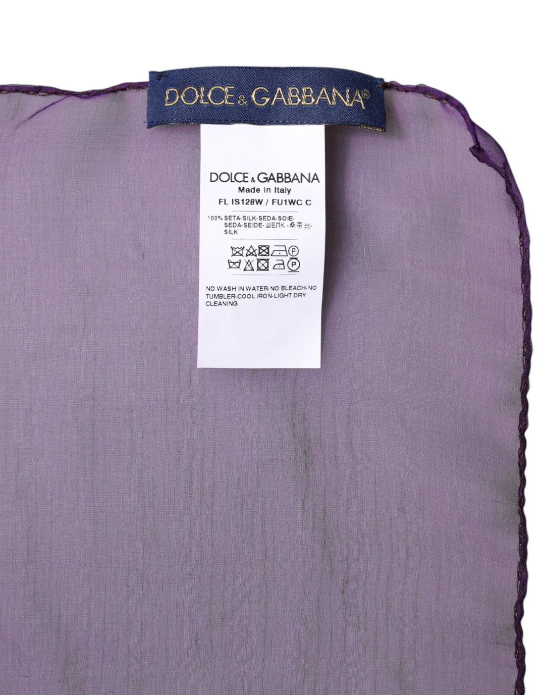 Dolce &amp; Gabbana Purple Silk Rectangle Wrap Shawl Scarf