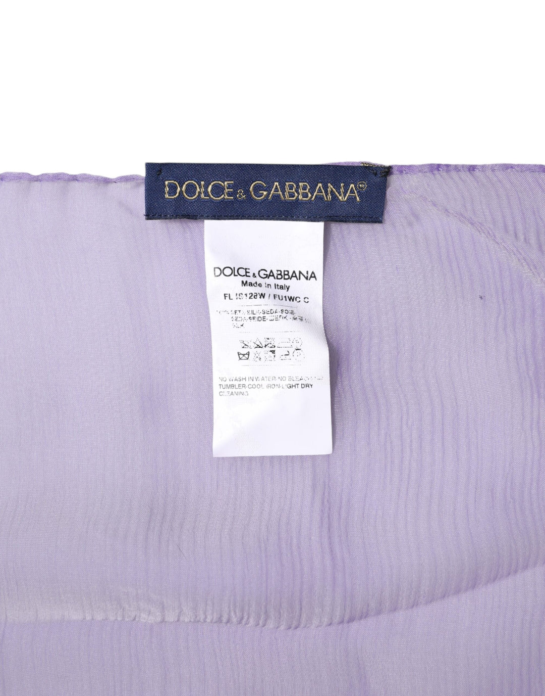 Dolce &amp; Gabbana Purple Silk Rectangle Wrap Shawl Scarf