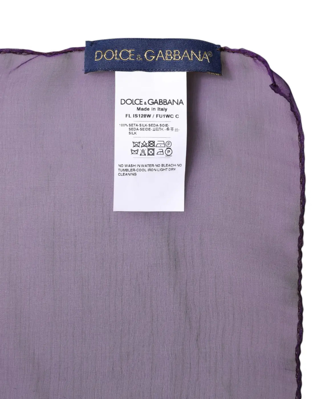 Dolce &amp; Gabbana Purple Silk Rectangle Wrap Shawl Scarf