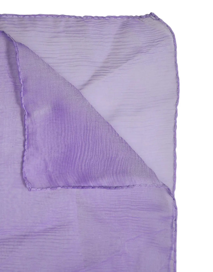 Dolce &amp; Gabbana Purple Silk Rectangle Wrap Shawl Scarf