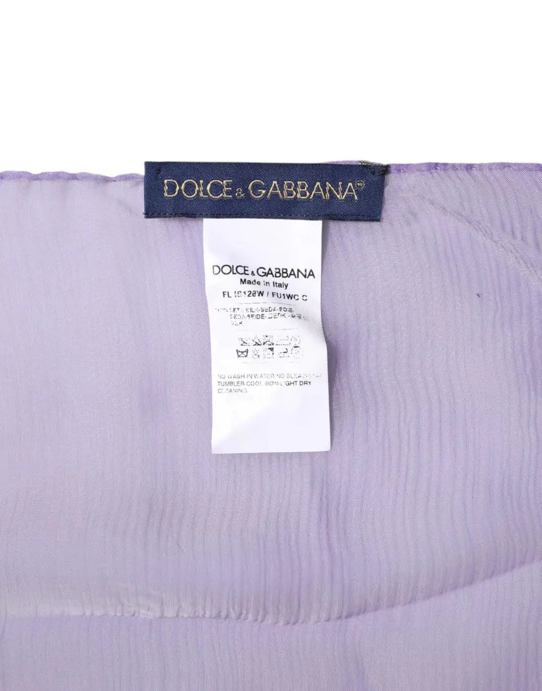 Dolce &amp; Gabbana Purple Silk Rectangle Wrap Shawl Scarf