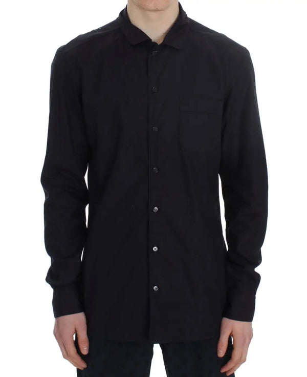 Dolce & Gabbana Purple Striped Cotton Pajama Lounge Shirt