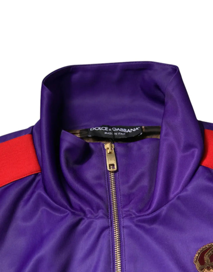 Dolce &amp; Gabbana Purple Year Of The Pig Full Zip Bomber Sweater