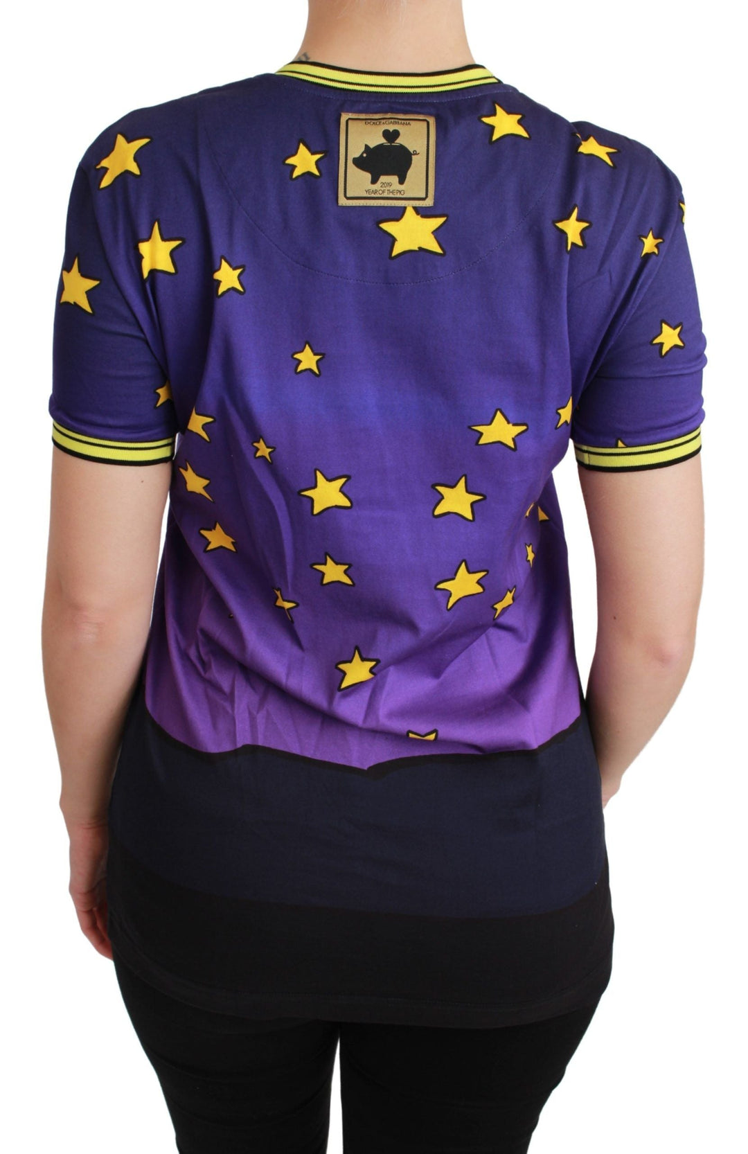 Dolce &amp; Gabbana - Purple YEAR OF THE PIG Top Cotton T-shirt