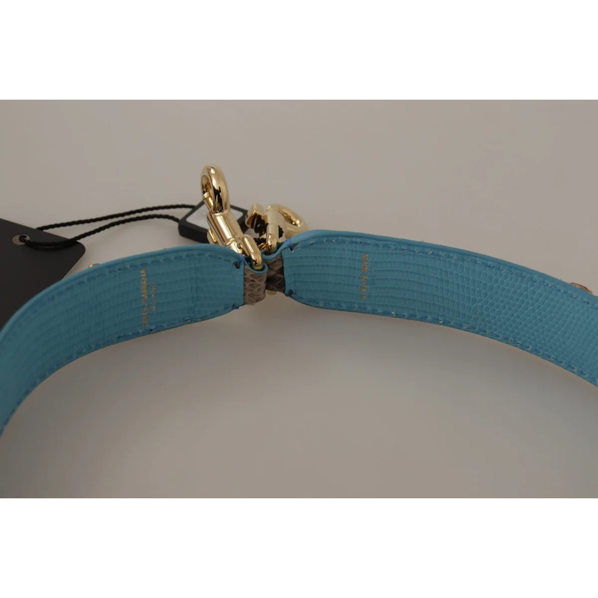 Dolce Gabbana Python Leather Shoulder Strap in Rich Brown &