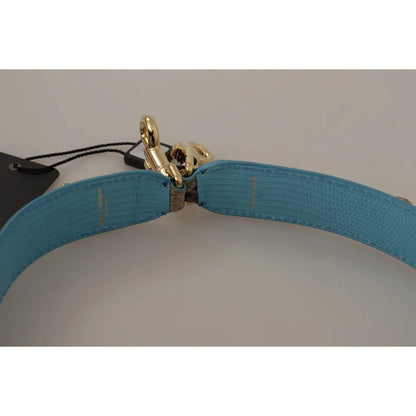 Dolce Gabbana Python Leather Shoulder Strap in Rich Brown &