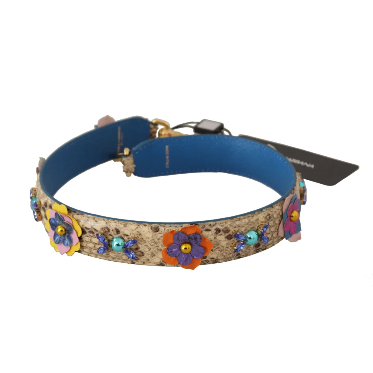 Dolce Gabbana Python Leather Strap in Elegant Beige &