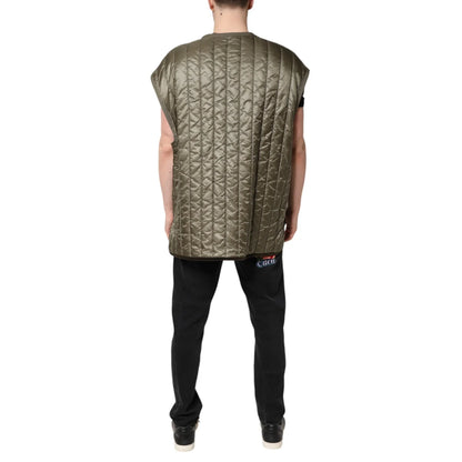 Dolce Gabbana Quilted Vest Jacket Luxury Nylon Outerwear &
