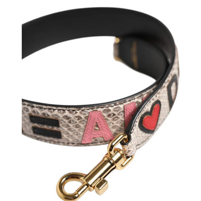 Dolce Gabbana Rainbow Leather Shoulder Strap with Gold-Tone Lobster Clasps &