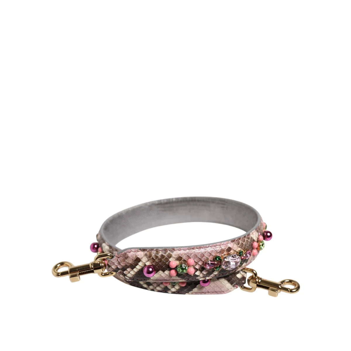 Dolce Gabbana Rainbow Leather Shoulder Strap with Lobster Clasp &