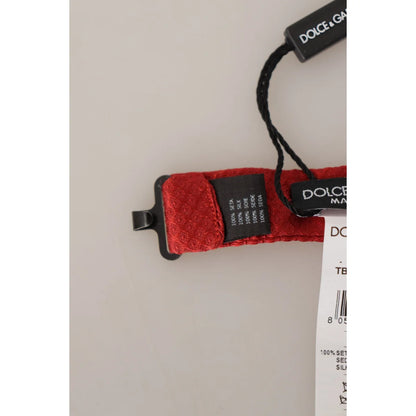 Dolce & Gabbana Red 100% Silk Adjustable Neck Papillon Tie