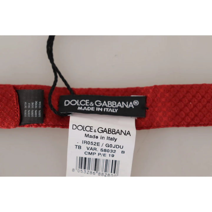Dolce & Gabbana Red 100% Silk Adjustable Neck Papillon Tie