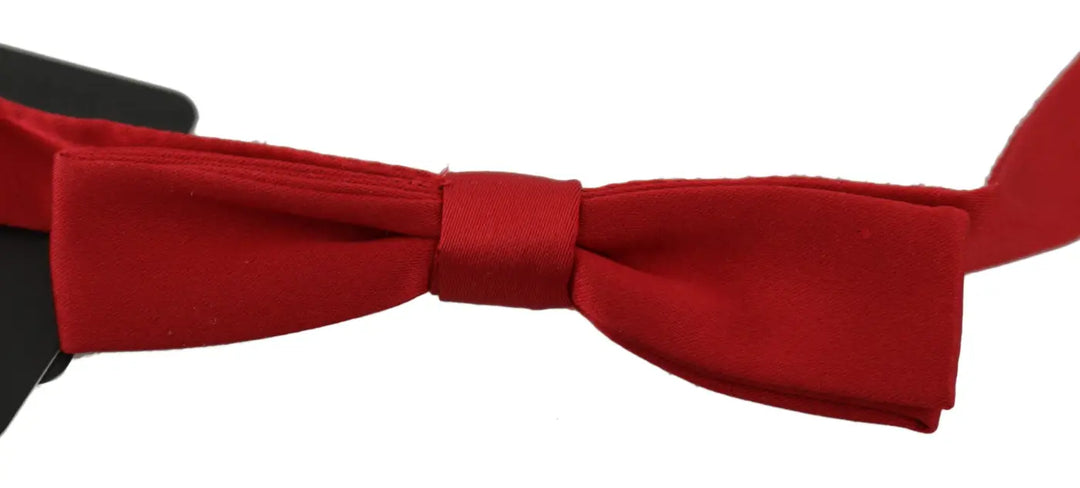 Dolce &amp; Gabbana Red 100% Silk Slim Adjustable Neck Papillon Bow Tie