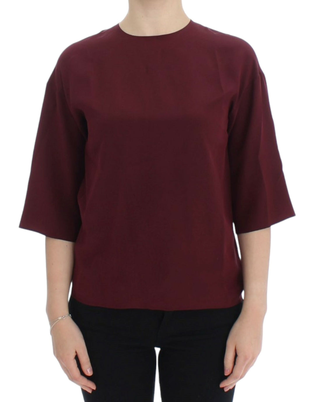 Dolce &amp; Gabbana - Red 3/4 sleeve silk blouse