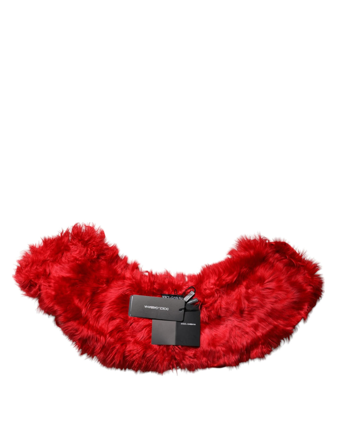 Dolce &amp; Gabbana Red Alpaca Fur Women Neck Warmer Winter Scarf
