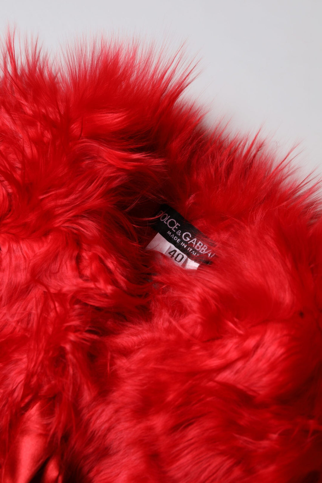 Dolce &amp; Gabbana Red Alpaca Fur Women Neck Warmer Winter Scarf