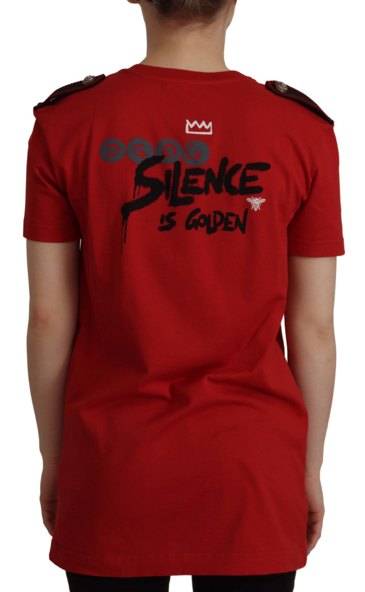 Dolce &amp; Gabbana T-Shirts - Red Amor Vincit Omnia Crewneck T-shirt
