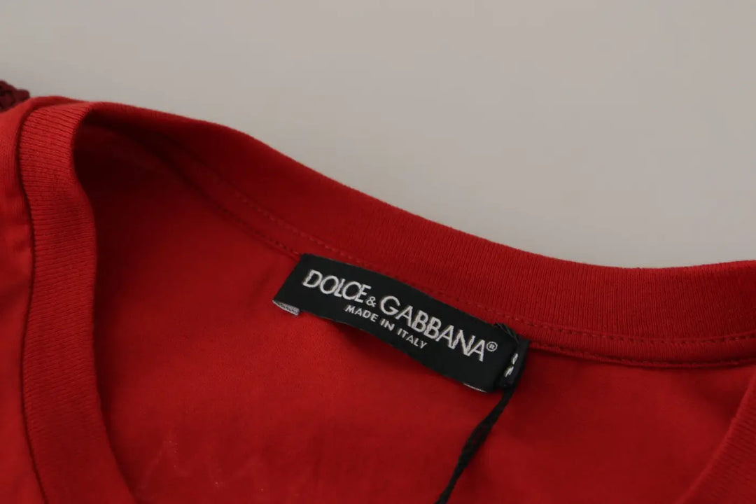 Dolce &amp; Gabbana Red Amor Vincit Omnia Crewneck T-shirt