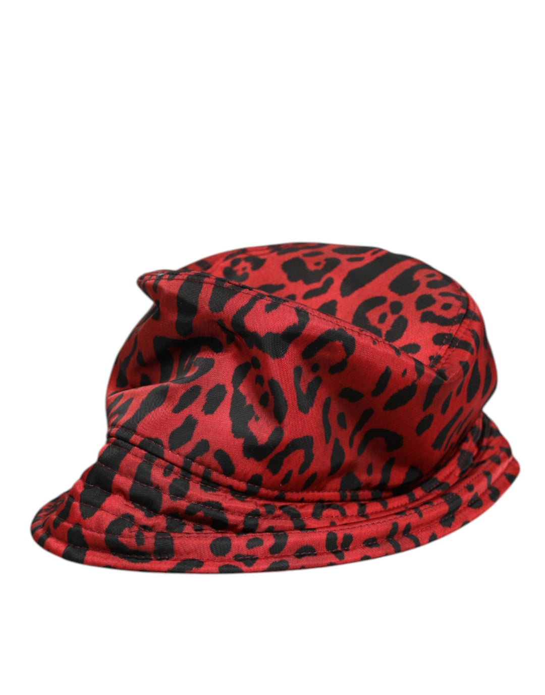 Dolce &amp; Gabbana Red Black Nylon Leopard Print Bucket Men Cap Hat