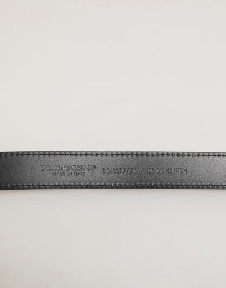 Dolce &amp; Gabbana Red Black Pony Leather Metal Buckle Men Belt