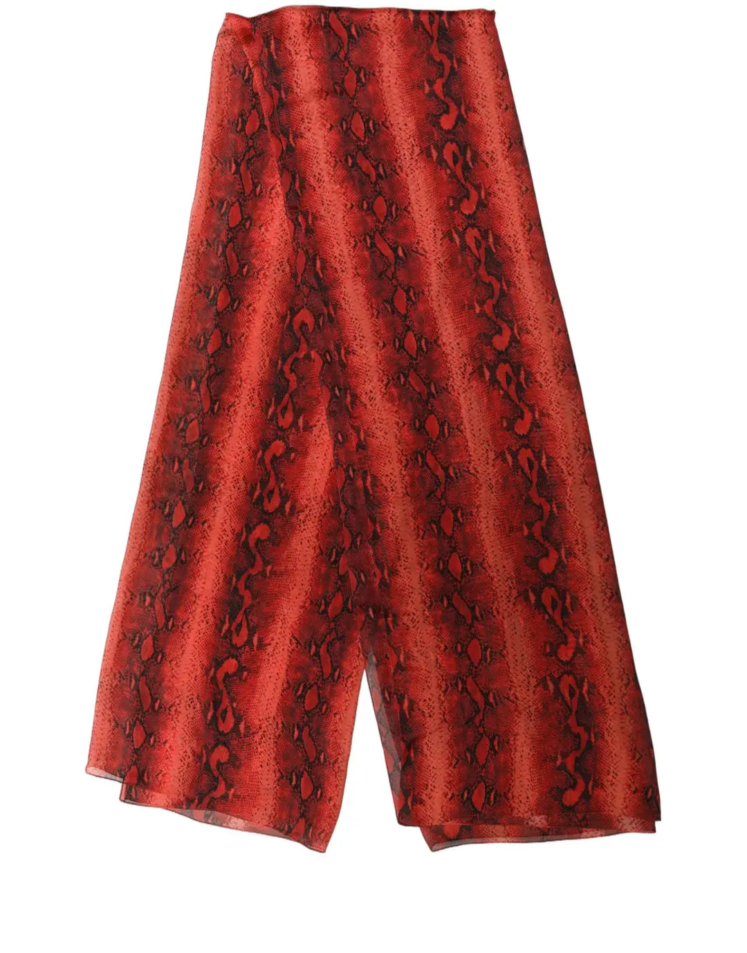 Dolce &amp; Gabbana Red Black Printed Silk Sheer Foulard Scarf