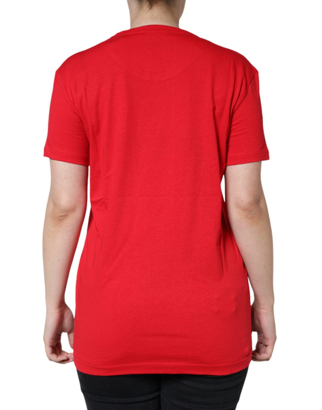 Dolce &amp; Gabbana - Red Cotton Crew Neck Short Sleeve Tee T-shirt