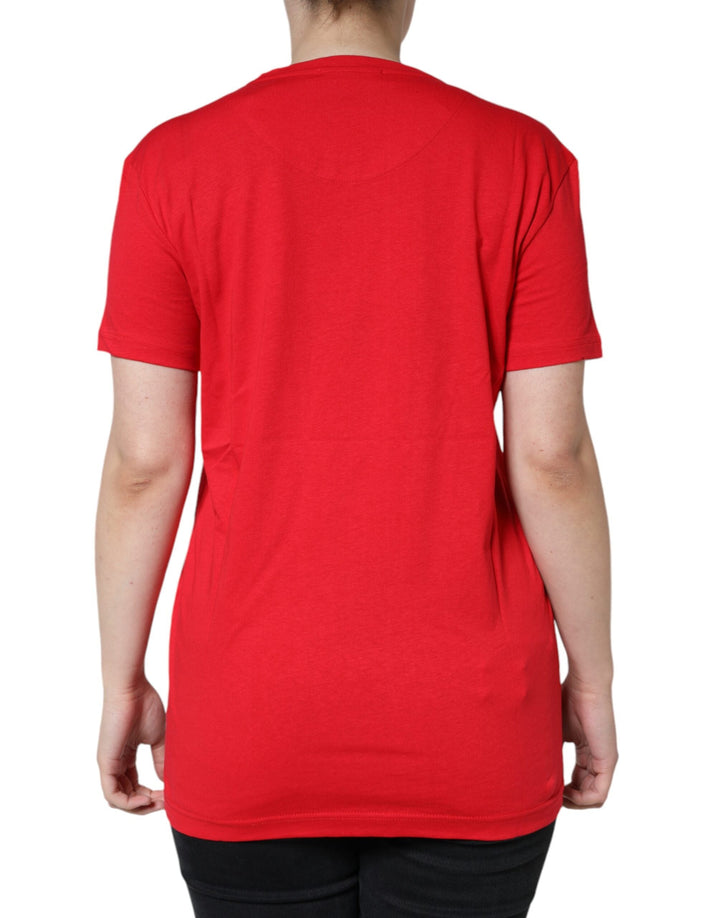 Dolce &amp; Gabbana - Red Cotton Crew Neck Short Sleeve Tee T-shirt